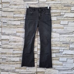 ​FRAME Jeans Women's Size 25 Black Wash Raw Hem Le Crop Mini Boot